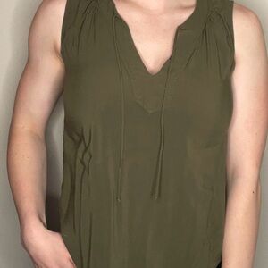 Old Navy Green Sleeveless Tank Top with Tie Front